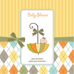 Image showing baby shower card with umbrella