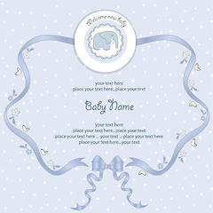 Image showing new baby boy announcement card