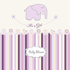 Image showing romantic baby girl announcement card