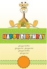 Image showing baby shower card with baby giraffe