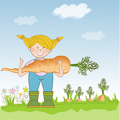 Image showing gardener to harvest carrots