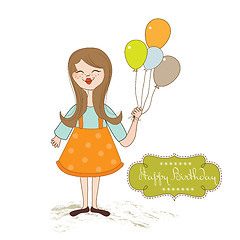 Image showing birthday greeting card with girl