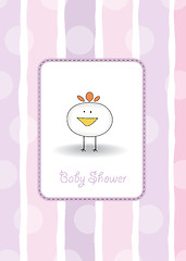 Image showing new baby announcement card with chicken