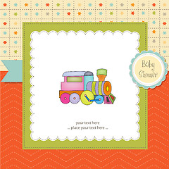 Image showing baby  shower card with toy train