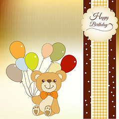 Image showing baby shower card with cute teddy bear