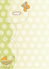 Image showing baby shower card with cute stroller