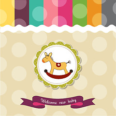 Image showing baby shower card with rocking horse