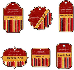 Image showing set of vintage labels isolated on white background