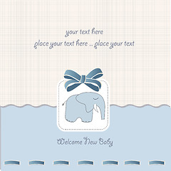 Image showing new baby boy announcement card