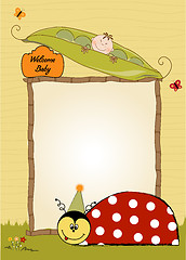 Image showing happy birthday card with ladybug