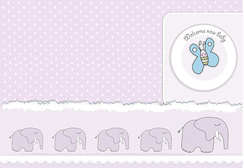 Image showing new baby announcement card with elephant