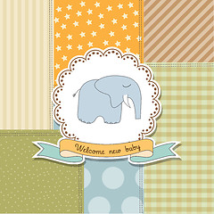 Image showing  baby boy announcement card with elephant