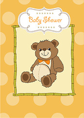 Image showing birthday card with a teddy bear