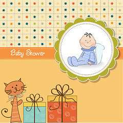 Image showing funny cartoon baby shower card