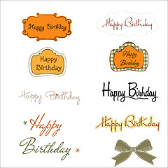 Image showing happy birthday texts set isolated on white background