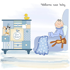 Image showing welcome new baby boy