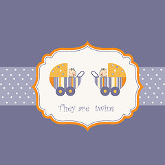 Image showing twins shower announcement