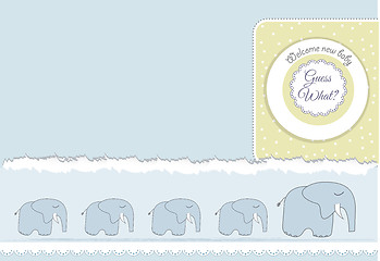 Image showing new baby announcement card with elephant