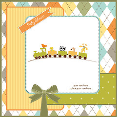 Image showing baby  shower card with toy train