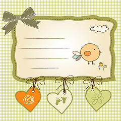 Image showing new baby announcement card with chicken