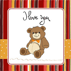 Image showing love card with a teddy bear