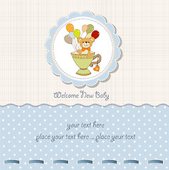 Image showing baby shower card with cute teddy bear