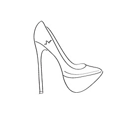 Image showing Shoes on a high heel isolated on white background