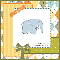 Image showing new baby boy announcement card