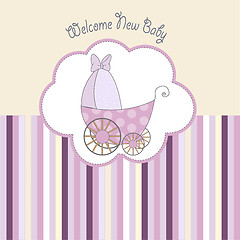 Image showing baby girl announcement card