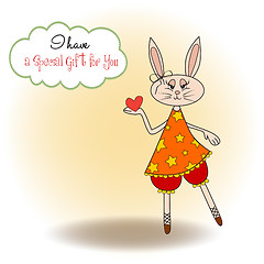 Image showing cute little doe who gives her heart. romantic and funny love gre