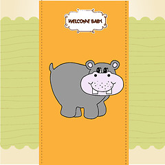 Image showing new baby invitation with hippopotamus