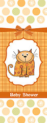 Image showing new baby shower card with cat