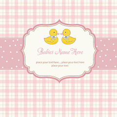 Image showing delicate babies twins shower card