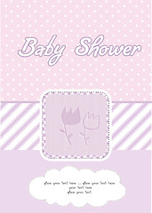 Image showing baby girl shower card