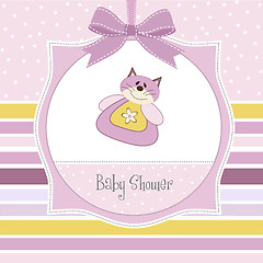 Image showing new baby girl announcement card