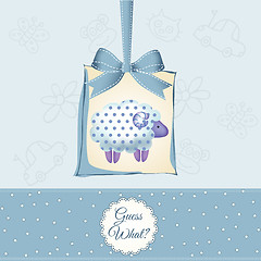 Image showing cute baby shower card with sheep