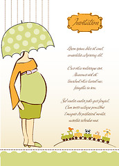 Image showing baby announcement card with beautiful pregnant woman