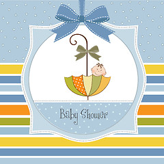 Image showing baby shower card with umbrella