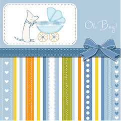 Image showing Baby boy shower aouncement card