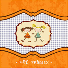 Image showing two little girls best friends