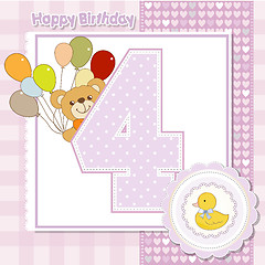 Image showing the fourth anniversary of the birthday card