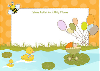 Image showing baby boy shower announcement