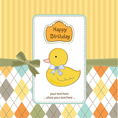 Image showing baby shower card with little duc