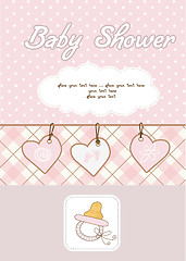 Image showing baby girl shower card