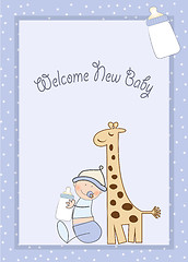 Image showing new baby announcement card with kid