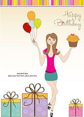 Image showing Sweet Sixteen Birthday card with young girl