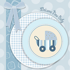 Image showing baby boy announcement card