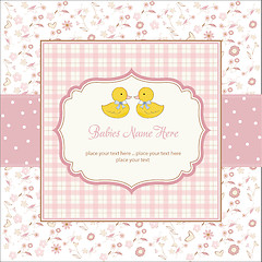 Image showing delicate babies twins shower card