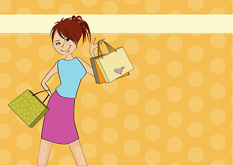 Image showing pretty girl at shopping