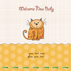 Image showing new baby shower card with cat